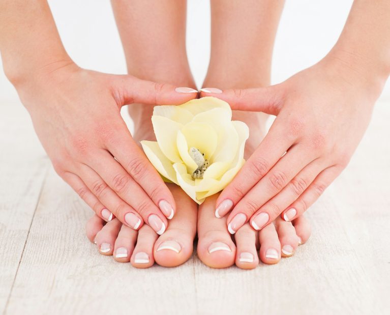 Beautiful manicure and pedicure.